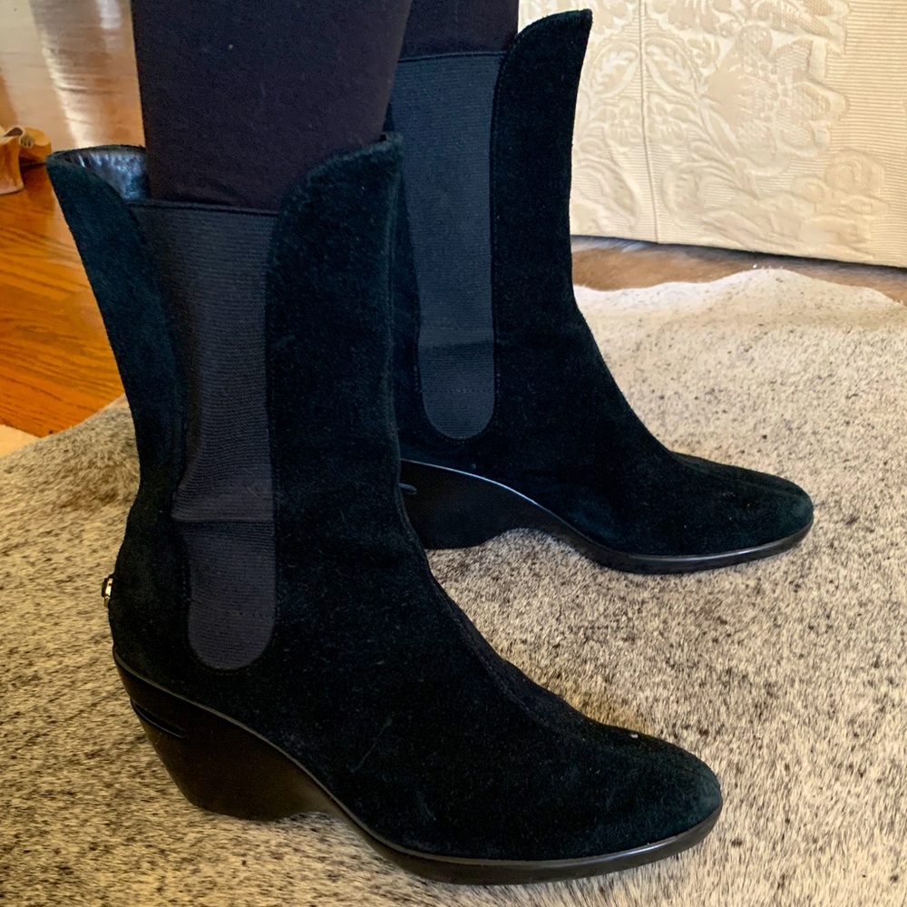 Cole Haan Black Suede Boots with Nike Air Sole